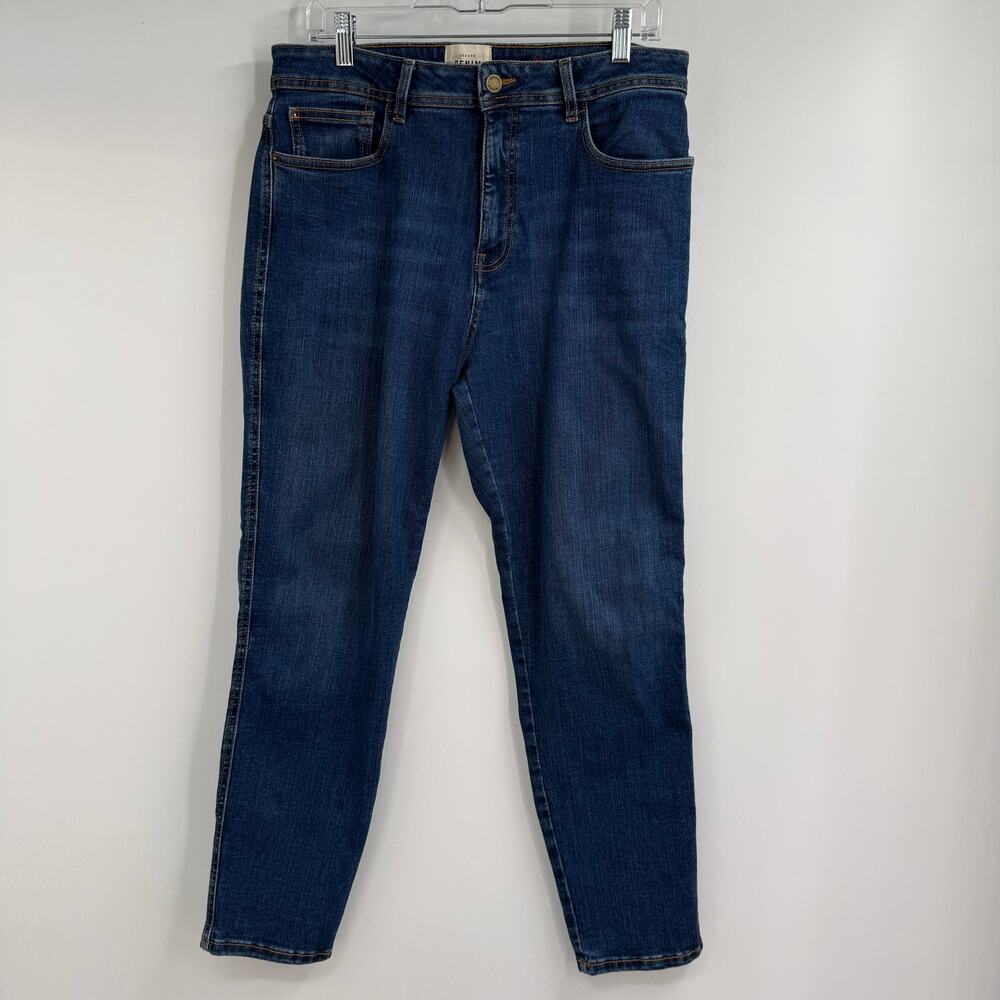 Sezane Cotton Blend Skinny Jeans Womens 33 Blue High Waisted Denim 5 Pockets